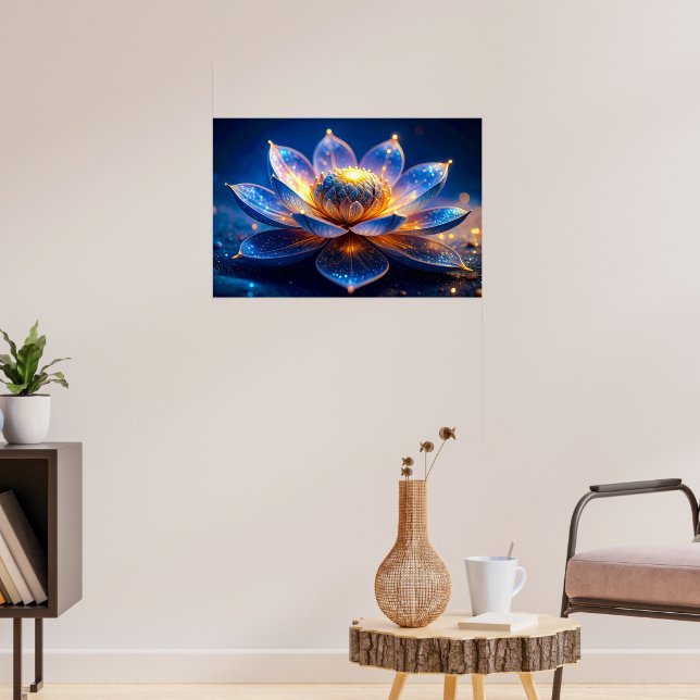 Poster Flor de Lótus Luminosa Brilhante (Sala de Estar 3)