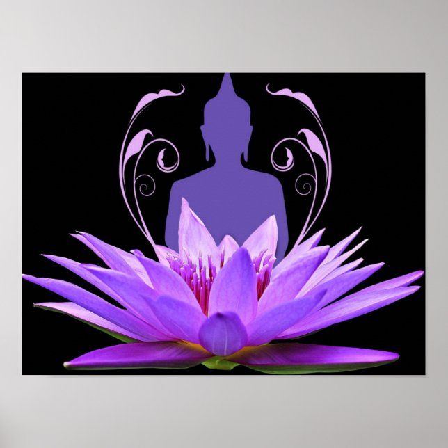 Poster Flor de Lótus Meditação Yoga Zen (Frente)