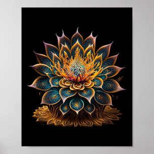 Poster Flor de Lótus Yoga Zen Boêmio Namaste Meditação