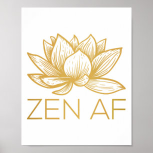 Poster Flor de Lótus Zen Engraçado Yoga Namaste Meditação