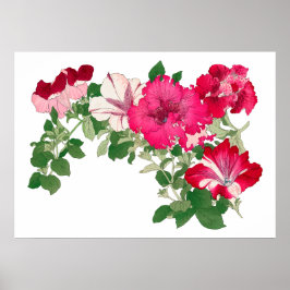 Poster Flor de malva, arte japonês vintage