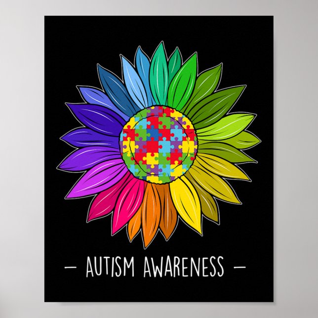 Poster Flor de Margarida Conscientização do Autismo para  (Frente)
