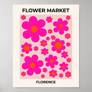 Poster Flor de mercado retrorreflector Florença Abstrato 