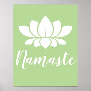 Poster Flor de Namaste Lotus branco da ioga