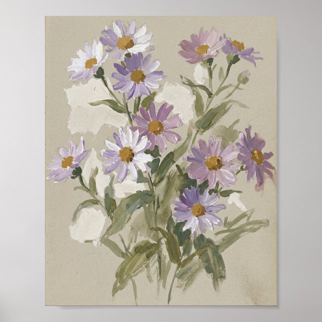 Poster Flor de Nascimento de Setembro Aster I (Frente)