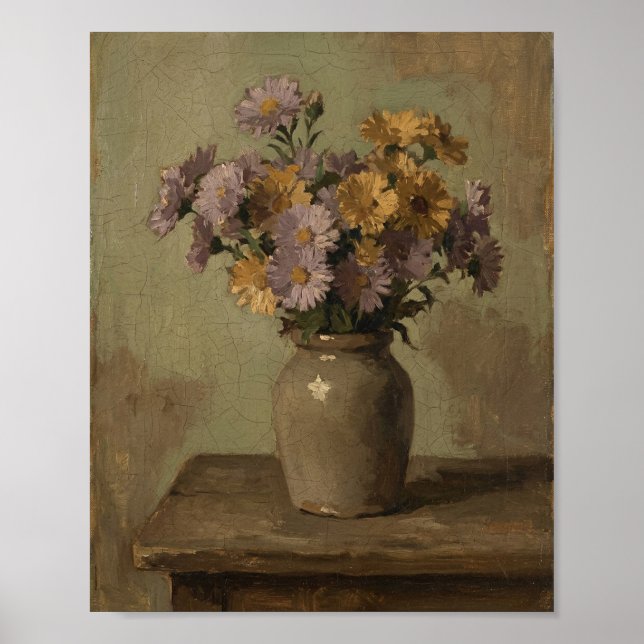 Poster Flor de Nascimento de Setembro Aster II (Frente)