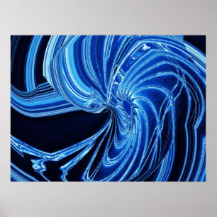 Poster "Flor" de Neon Azul abstrato