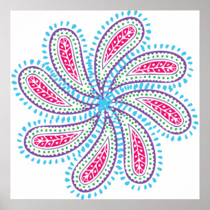 Póster Flor de Paisley