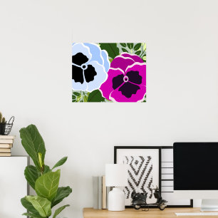 Poster Flor de Pansy Azul