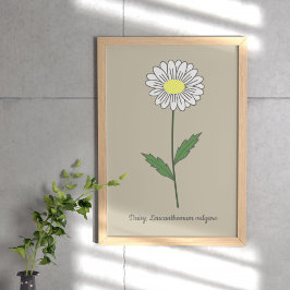 Poster Flor de Pastel de Margarida Botânica