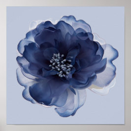 POSTER FLOR DE PEÔNIA AZUL  