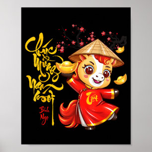 Poster Flor de Pêssego Ano Novo Lunar Vietnamita Cavalo 2