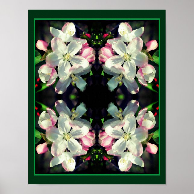 Poster Flor de Primavera de Caranguejo bonito Brilha Abst (Frente)