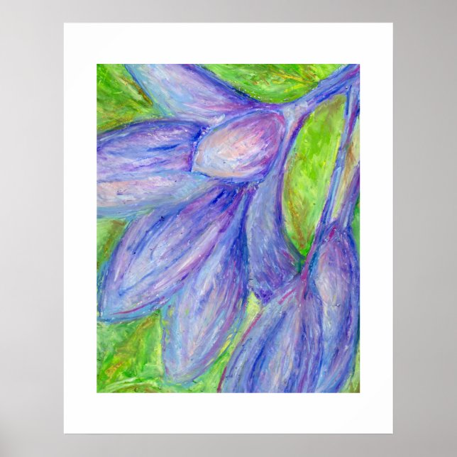 Poster Flor de Púrpura de Pastel a Óleo (Frente)