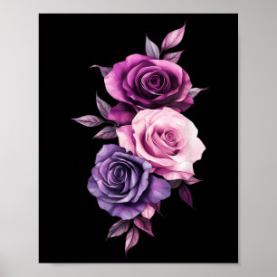 Poster Flor de Rosa Rosa Botânico Jardim Flor Rosa