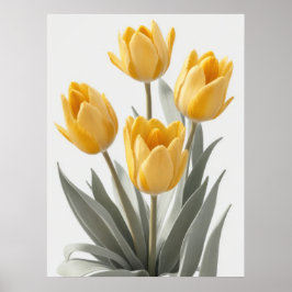 Poster Flor de Tulipas Amarelo