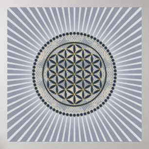 Poster Flor de Vida / Blume des Lebens - Botão IX