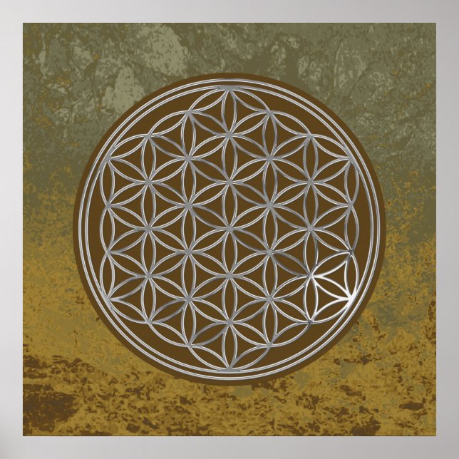 Póster Flor De Vida / Blume des Lebens - PRATA (Frente)