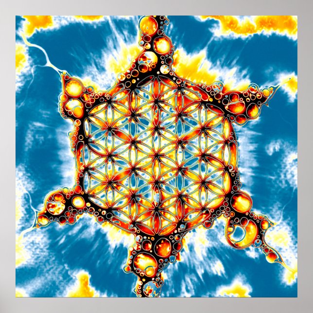 Poster Flor De Vida - Maneiras Coloridas 5 (Frente)