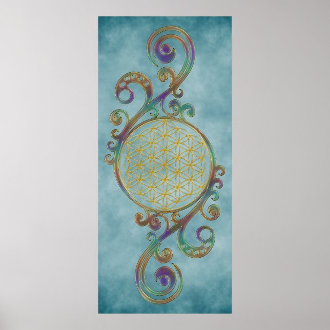 Poster Flor De Vida - Ornamentos Espirais 1 (Frente)