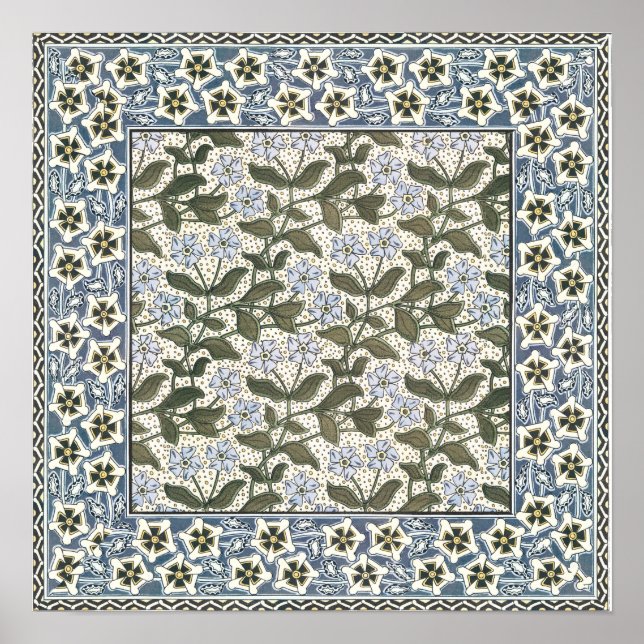 Poster Flor de Vinca do Verão Bonita Floral Elegante (Frente)