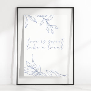 Poster Flor de Vinca Simples Casamento O Amor é Doce