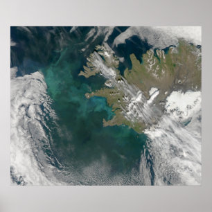 Póster Flor do fitoplâncton no Oceano Atlântico norte
