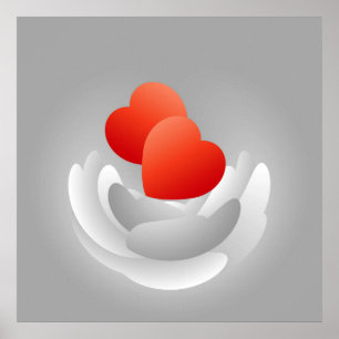 Póster flor dos corações