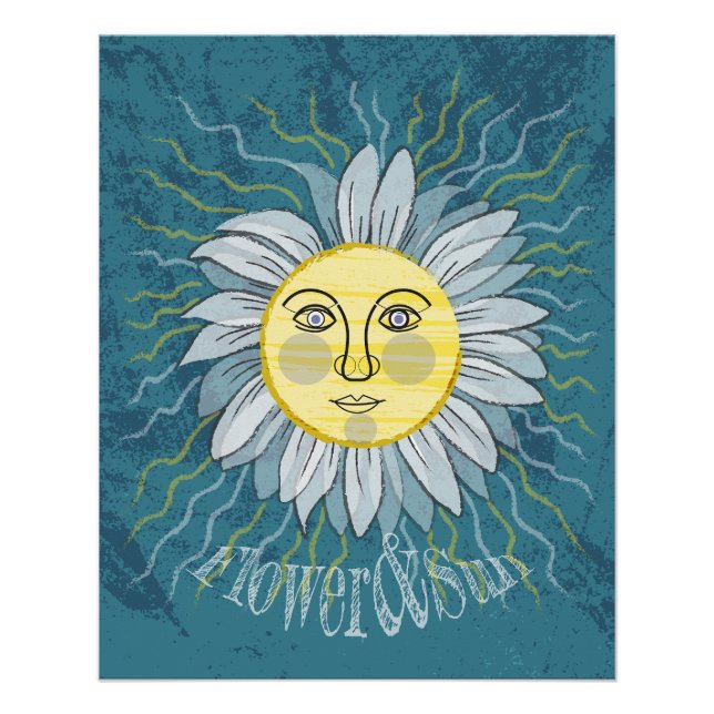 Póster Flor e Sol - Natureza (Frente)