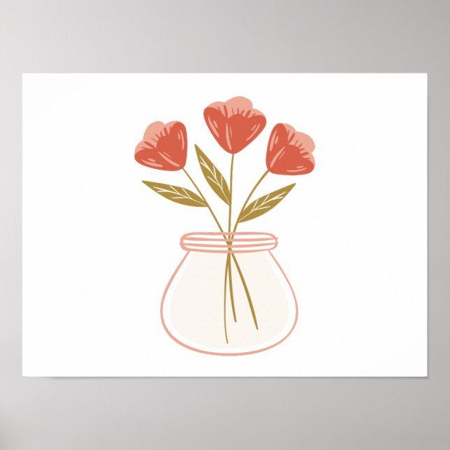 Poster Flor em um Vaso para Mindagação (Frente)