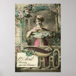 Póster Flor Fish Cornucopia Poisson d'avril