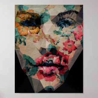 Póster Flor Girl - Kubistika por Boris Draschoff