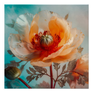 Póster Flor Laranja Delicada