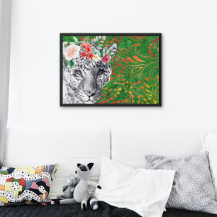 Poster Flor Leopardo Selva Batik