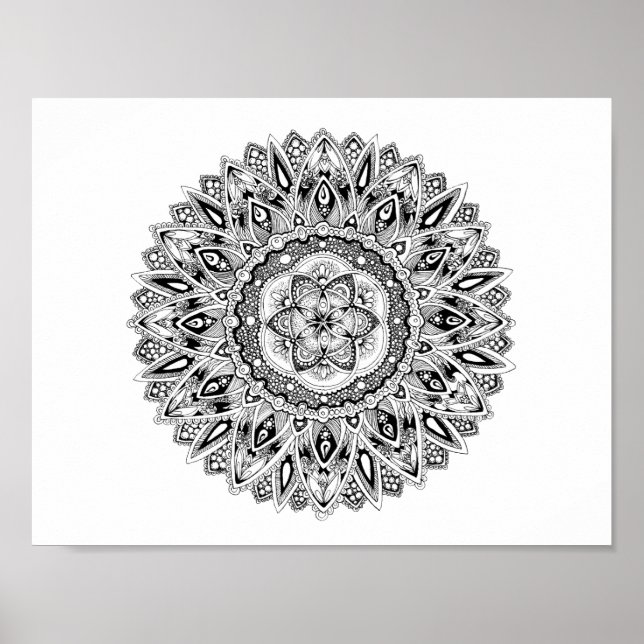 Póster Flor mandala com semente de vida (Frente)