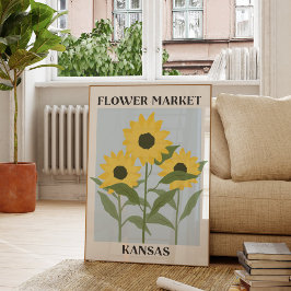 Poster Flor Market Kansas Yellow Sunflower Floral