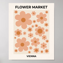Poster Flor Market Viena Boho Flowers Beige Floral