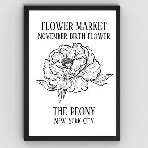 Poster Flor Mercado Flor, flor de Nascimento NOVEMBER Art
