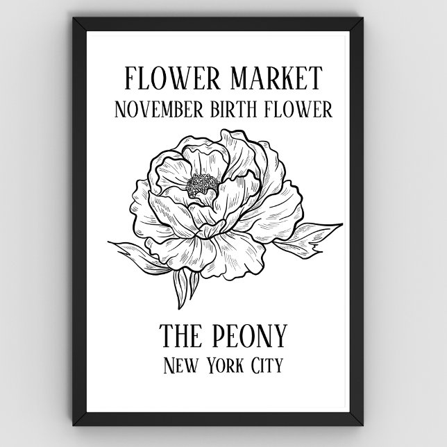 Poster Flor Mercado Flor, flor de Nascimento NOVEMBER Art (Flower Market Art Prints for November Birth Month)
