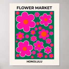 Poster Flor Mercado Honolulu Moderno Decor Flores