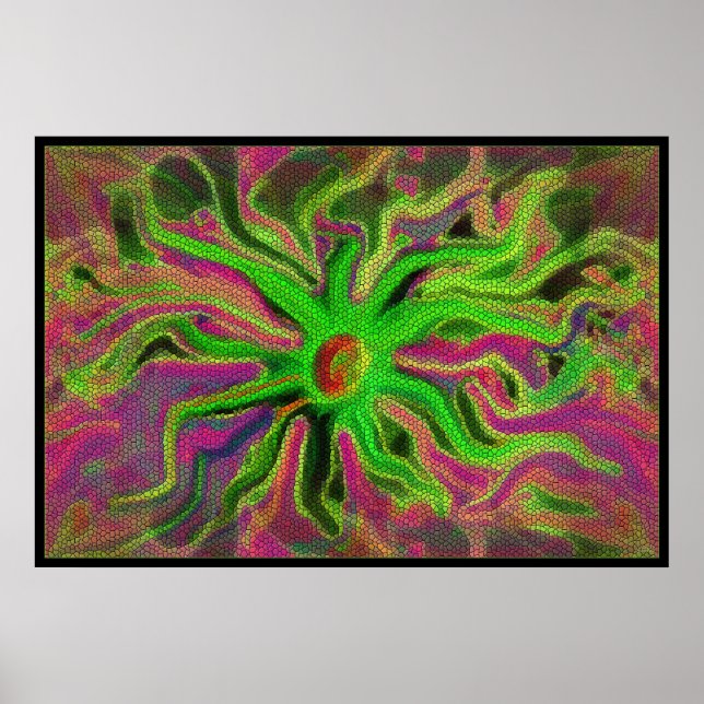 Póster flor mosiac (Frente)