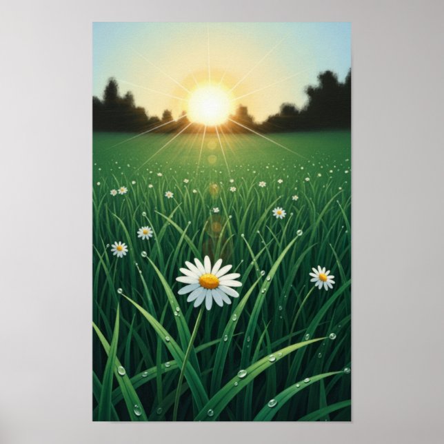 Poster Flor na Arte da Parede do Sol (Frente)