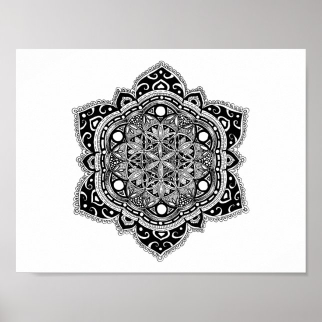 Poster Flor Negra da Vida de Zendala (Frente)