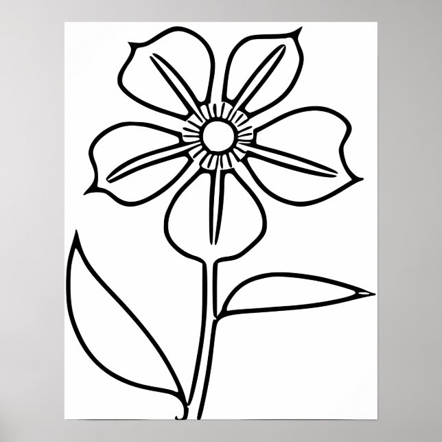 Poster Flor negra minimalista (Frente)
