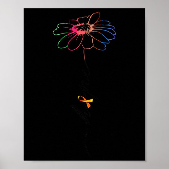 Poster Flor - Presente de Consciência da Esclerose Múltip (Frente)