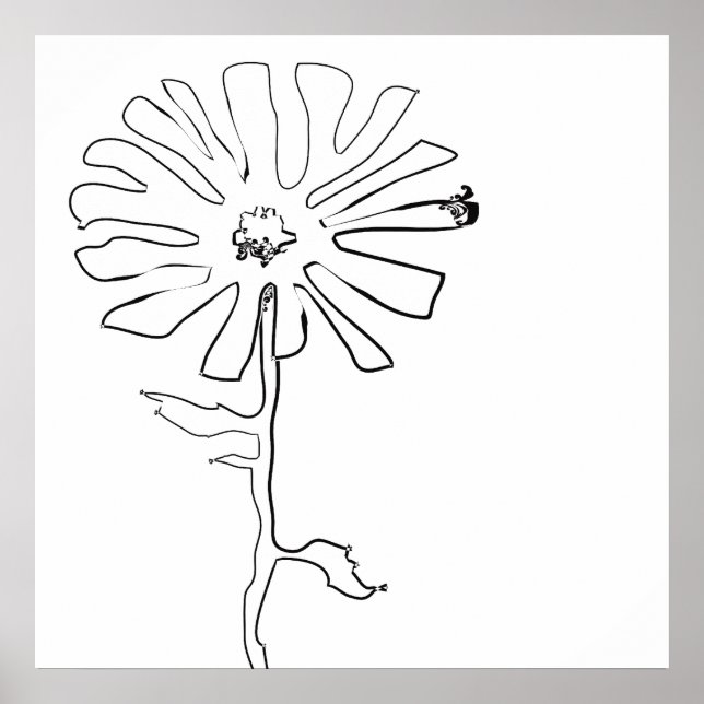 Póster flor preta (Frente)