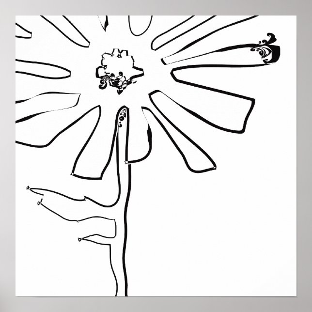 Póster flor preta (Frente)