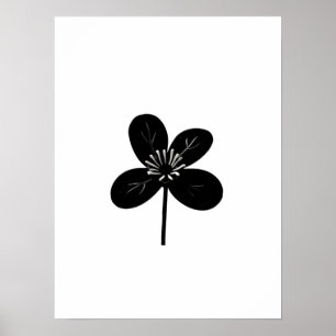 Poster flor preta minimalista