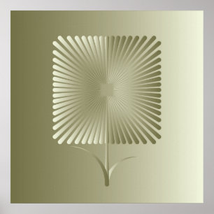 Poster Flor quadrada ouro