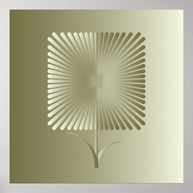 Poster Flor quadrada ouro (Frente)